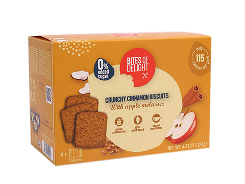 Bites of Delight Gluten Free Vegan Crunchy Cinnamon Biscuits 120g