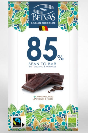 Belvas Belgian 85% Dark Chocolate Bar 90g