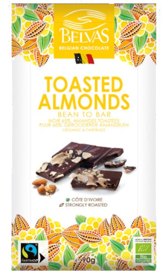 Belvas Belgian Toasted Almonds Bar 90g