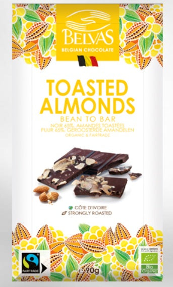 Belvas Belgian Toasted Almonds Bar 90g