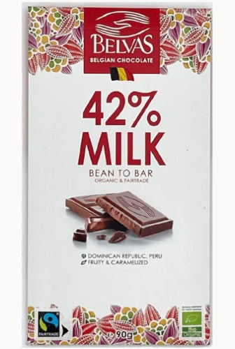 Belvas Belgian 42% Milk Chocolate Bar 90g