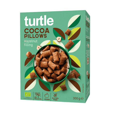 Turtle Organic Cocoa Pillows with Hazelnut - 300g