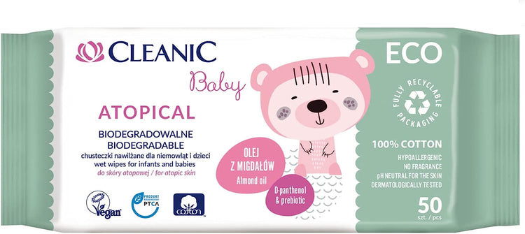 Cleanic Baby Eco Atopical Wipes 50pcs