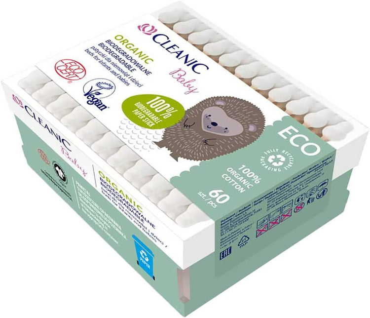 Cleanic Baby Eco Organic Cotton Buds 60pcs