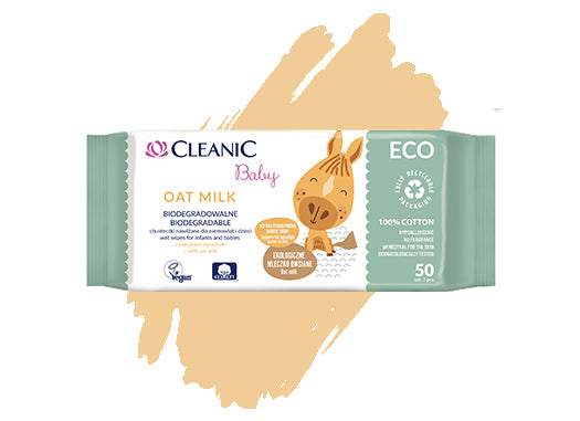 Cleanic Baby Eco Oat Milk Baby Wet Wipes 50's