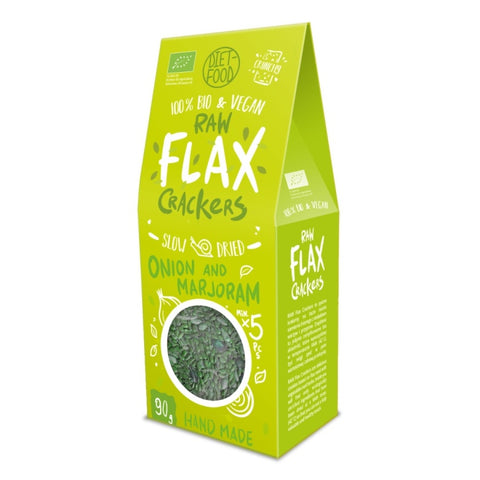 Diet Food Bio Flax Crackers with Onion & Majoram - 90g