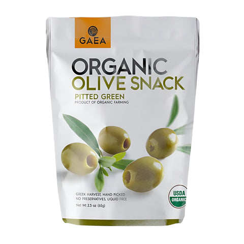 Gaea Organic Pitted Green Olives - 65g