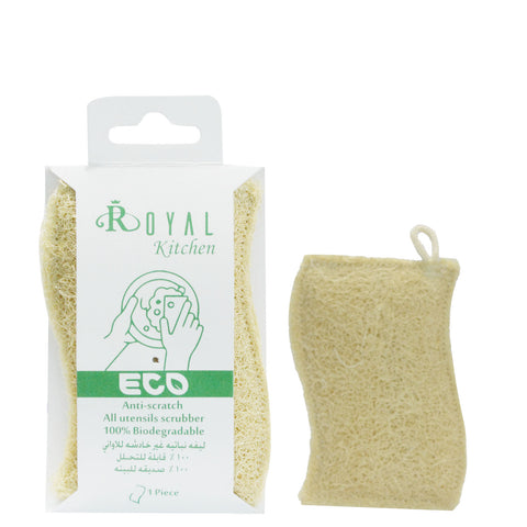 Royal 100% Natural Loofah Kitchen Scrubber Wavy Shape 1pc