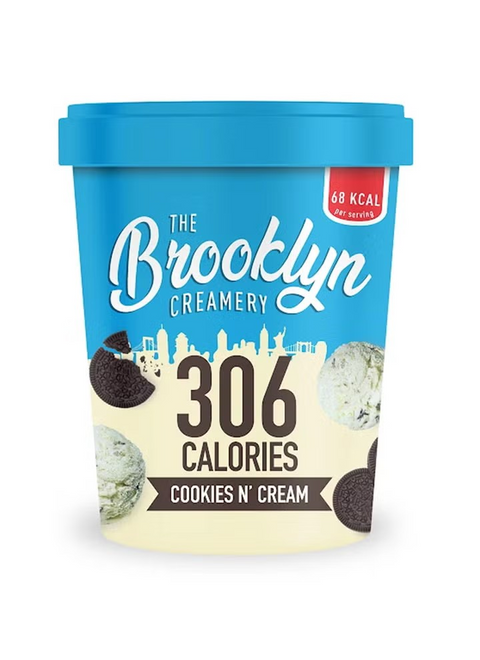 The Brooklyn Low Calorie Cookies & Cream Ice Cream 450ml