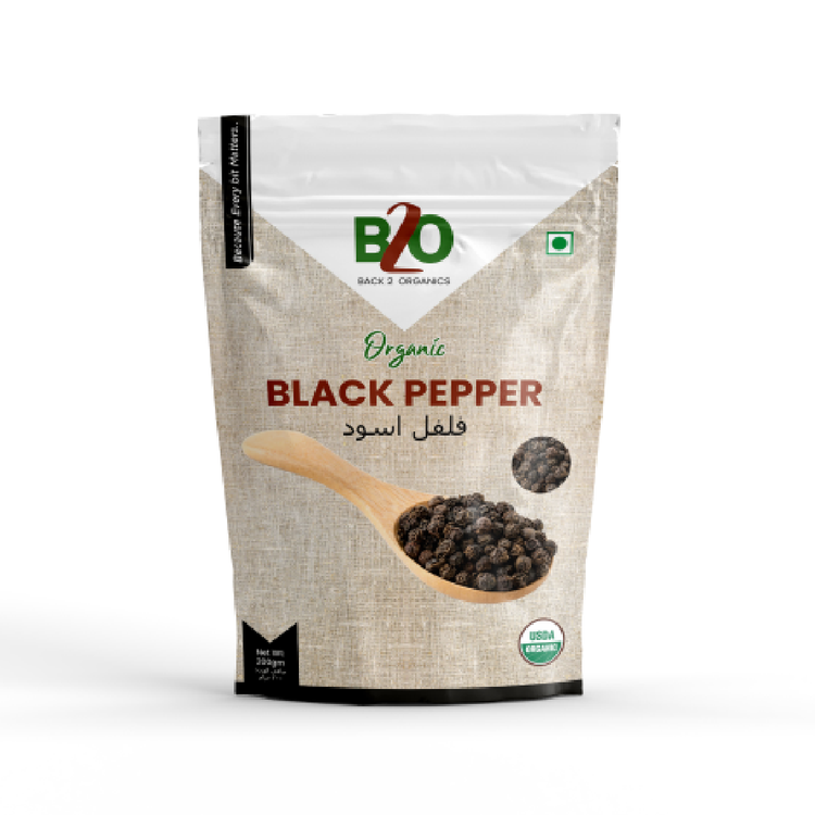 B2O Organic Black Pepper Whole 200g