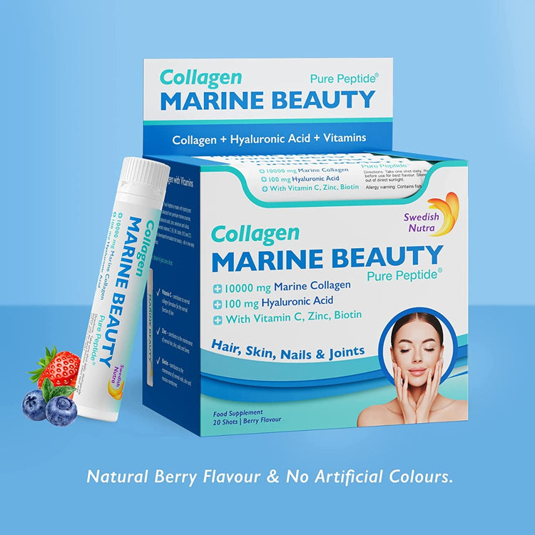 Swedish Nutra Collagen Marine Beauty Collagen Natural Berry Flavor 25ml