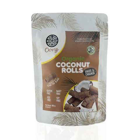 Oorg Coconut Rolls Ginger Cinnamon - 100g