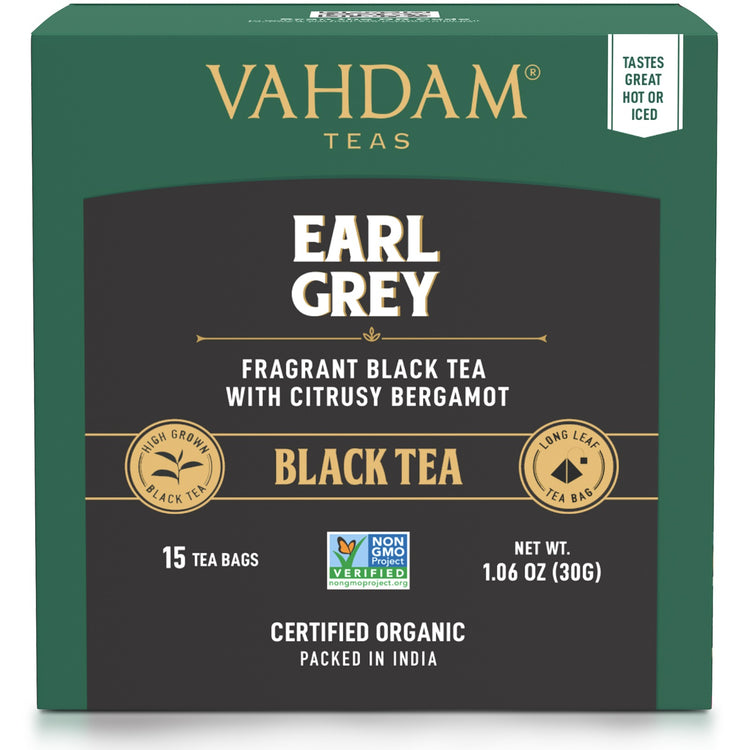 Vahdam Organic Earl Grey Citrus Black Tea 15bags