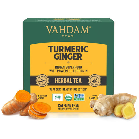 Vahdam Organic Turmeric Ginger Tea 15bags