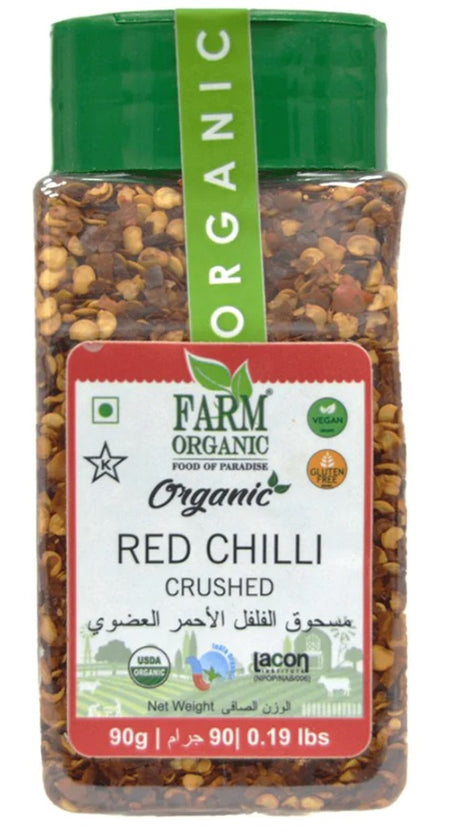 Farm Organic Red Chili Crushed 90g