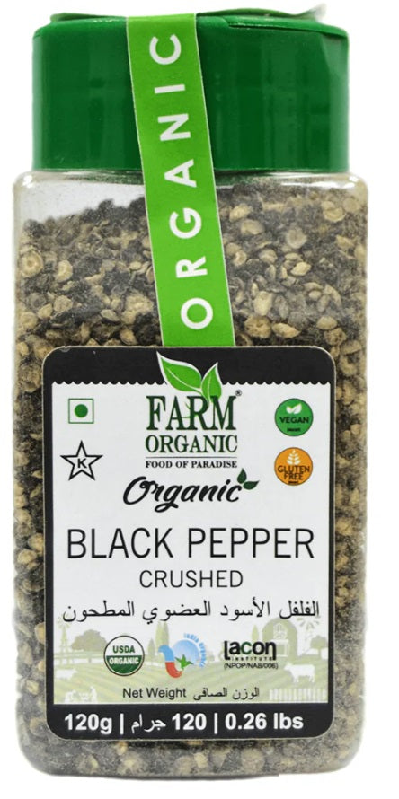 Farm Organic Black Pepper Crushed 120g