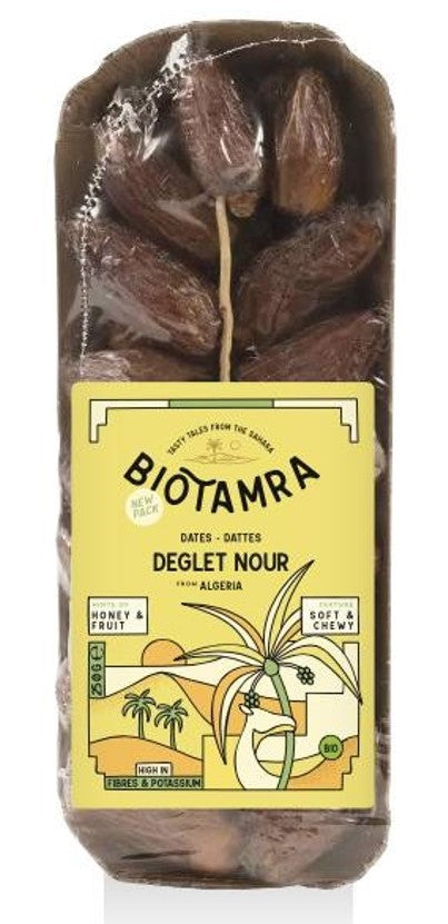 Biotamra organic Deglet Nour dates with pit, 250g punnet from Algeria - Biorganic Dubai