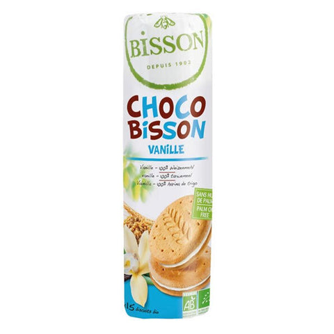 Bisson Choco Bisson Vanilla organic sandwich biscuits 300g pack, fresh, no palm oil, gluten-free