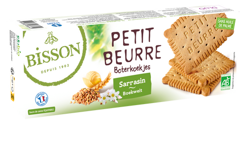 Bisson organic Petit Beurre buckwheat shortbread biscuits, 150g box - Biorganic Dubai
