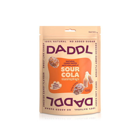 DADDL Sour Cola candy package on a white background