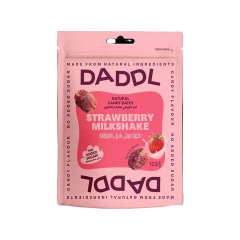 Pink package of DADDL Strawberry Milkshake flavor from Biorganic store