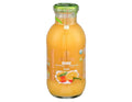 Bottle of Georgia's Natural Organic orange juice with a green lid on a white background