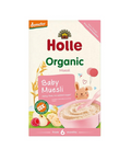 Holle Organic Baby Muesli Porridge 250g wholegrain baby cereal with banana, apple and raspberry for babies from 6 months