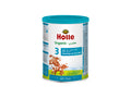 Holle Organic milk powder can on a white background