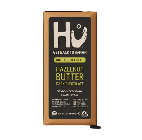 Hu Organic Hazelnut Butter Dark Chocolate Bar, healthy vegan chocolate, 60g, Biorganic Dubai