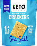Keto Naturals Almond Flour Crackers Sea Salt 64g pack, low carb