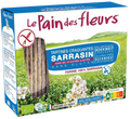 Le Pain Des Fleurs Buckwheat Crispbread, highlighting the product as having no added sugar and being made with 100% buckwheat.
