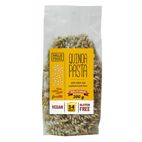 Mill & Folks Organic Quinoa Pasta Fusilli, gluten free healthy pasta, 200g pack, Biorganic Dubai