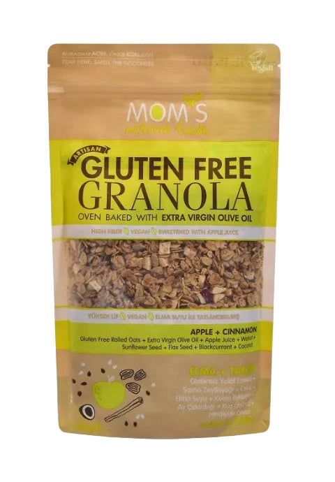 Mom's Natural Foods Gluten Free Granola, Apple Cinnamon, healthy vegan granola, 300g, Biorganic Dubai