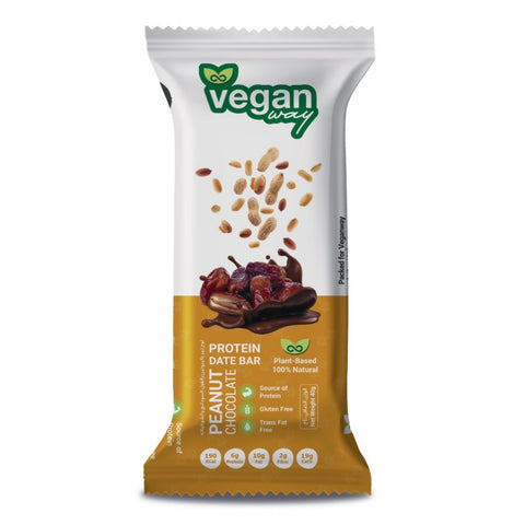 Vegan Way Peanut Chocolate Protein Date Bar - 40g