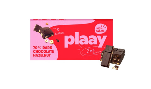 Plaay 70% dark chocolate hazelnut bar, 50g - Biorganic Dubai