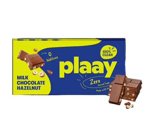 Plaay milk chocolate hazelnut bar, 50g - Biorganic Dubai