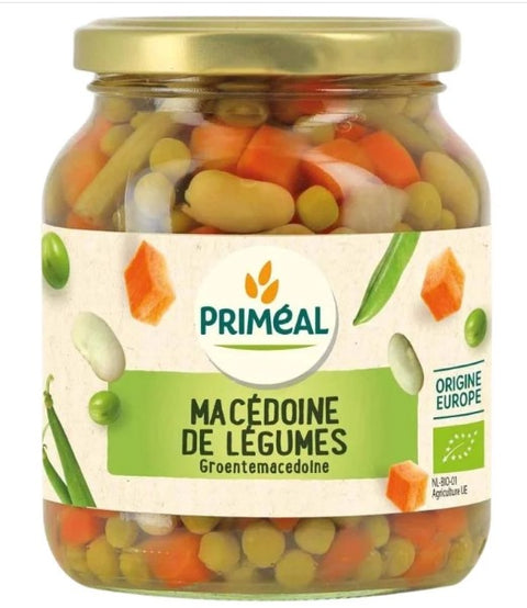 Primeal Organic Vegetable Macédoine jar, healthy mixed vegetables, 370ml, Biorganic Dubai