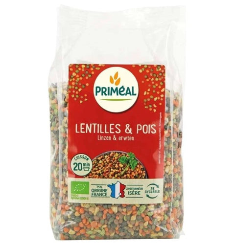 Primeal Organic Lentils and Peas pack, healthy French legumes, 500g, Biorganic Dubai
