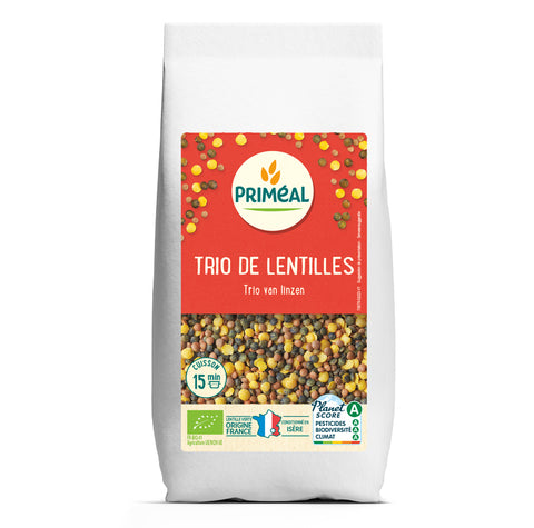 Primeal Organic Lentils Trio pack, healthy French lentils, 500g, Biorganic Dubai