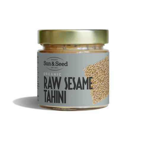 Sun & Seed Organic Raw White Sesame Tahini jar, 200g