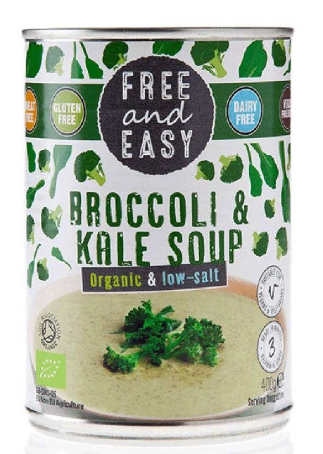 Free & Easy Organic Broccoli & Kale Soup - low salt 400g