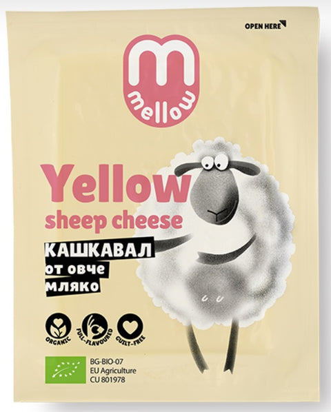 Mellow Organic Yellow Sheep Cheese pack, kashkaval, 200g