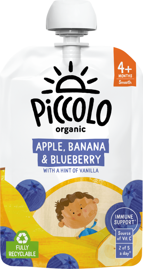 Piccolo Organic Apple, Banana & Blueberry - 100g