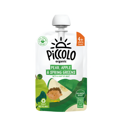 Piccolo Organic Pear & Apple & Spring Greens - 100g