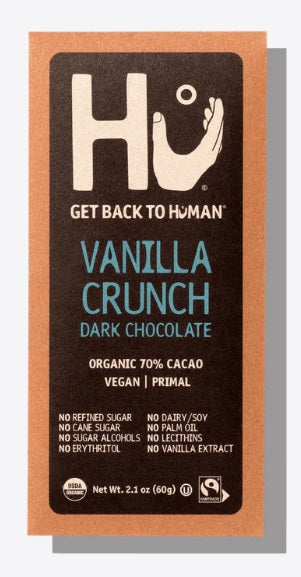 Hu Organic Vanilla Crunch Dark Chocolate Bar 60g