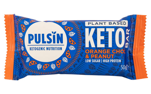 Pulsin Plant Based Keto Bar Orange Chocolate & Peanut 50g