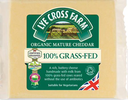 Lye Cross Farm Organic 100% Grass-Fed Mature Cheddar 200g