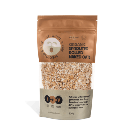 Sun & Seed Organic Sprouted Rolled Naked Oats 250g