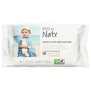 Eco by Naty Sensitive Wipes with Aloe Vera, 56 sheets