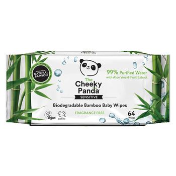 Cheeky Panda Biodegradable Bamboo Baby Wipes 64 Wipes